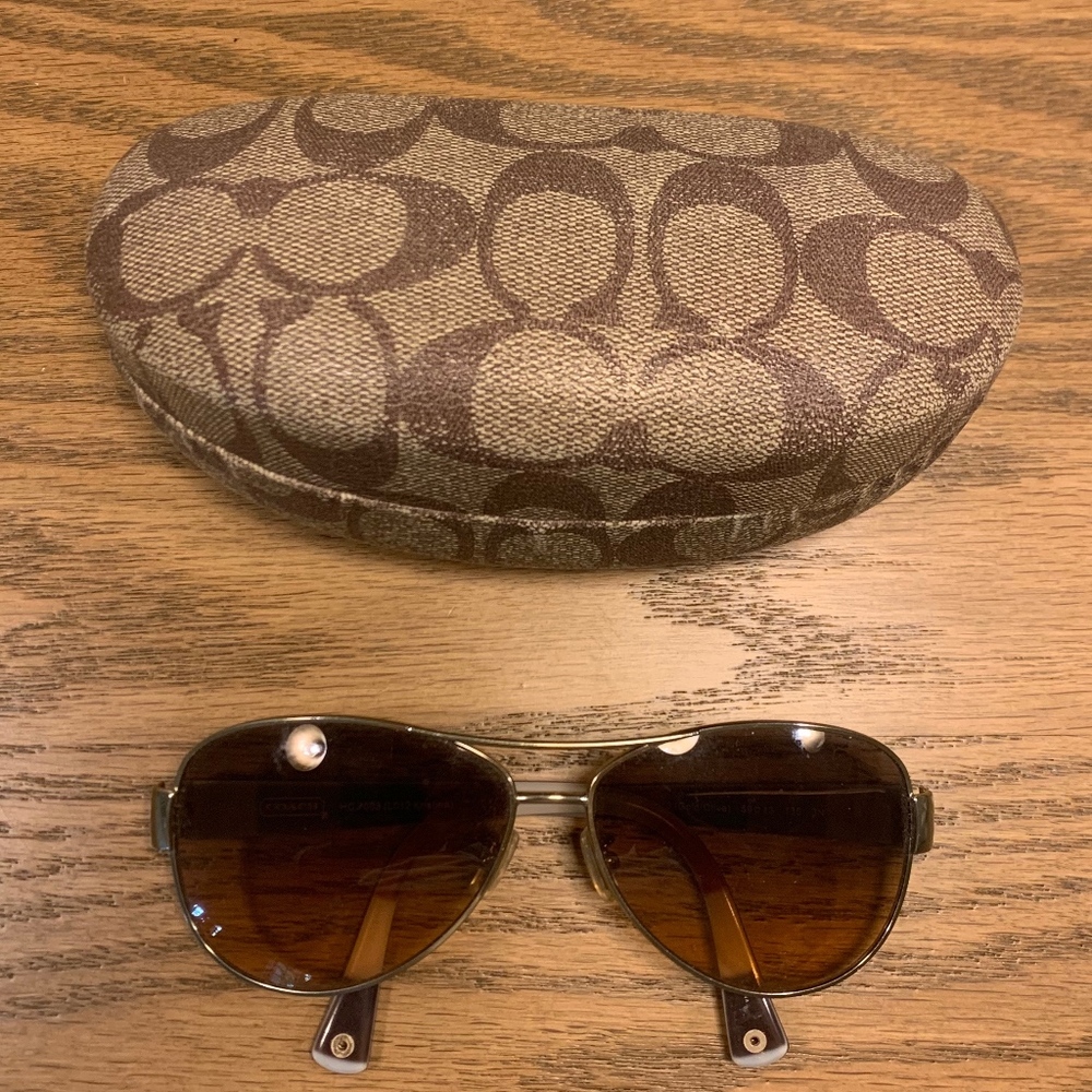 Brown and Gold Coach Sunglasses